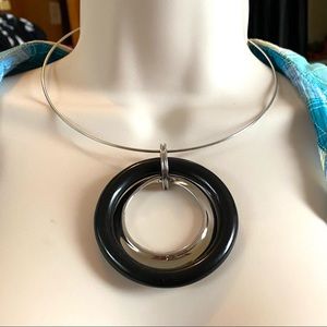 Chico's Black & Silver Choker Necklace